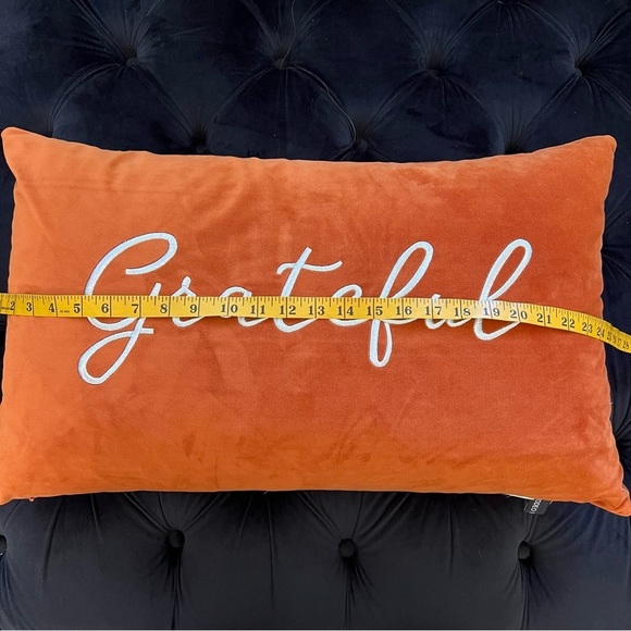 Rodeo Home Grateful Accent Pillow Home Fall Decor Orange Rectangular - Picture 6 of 8